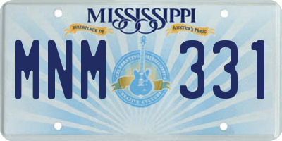 MS license plate MNM331