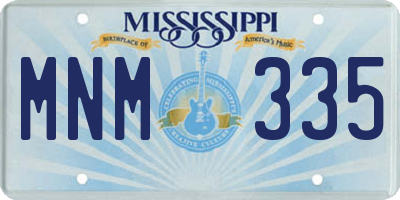 MS license plate MNM335