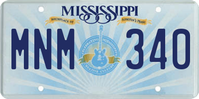 MS license plate MNM340