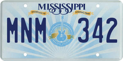 MS license plate MNM342