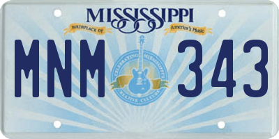 MS license plate MNM343