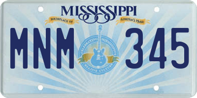 MS license plate MNM345