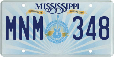MS license plate MNM348