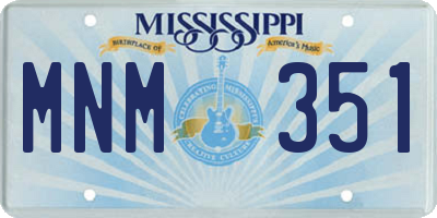 MS license plate MNM351