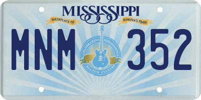 MS license plate MNM352