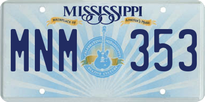 MS license plate MNM353