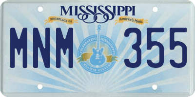 MS license plate MNM355
