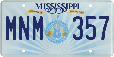 MS license plate MNM357