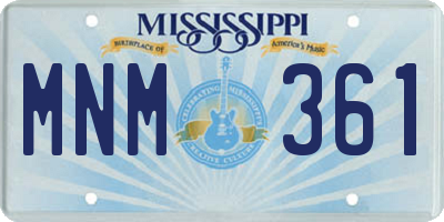 MS license plate MNM361