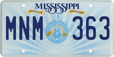 MS license plate MNM363