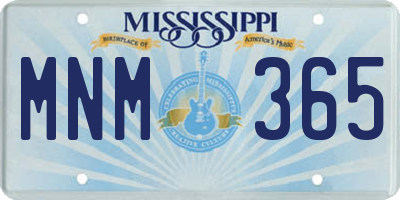 MS license plate MNM365
