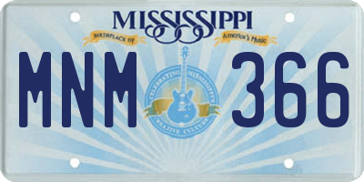 MS license plate MNM366