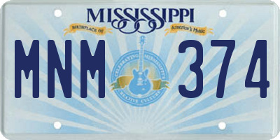 MS license plate MNM374