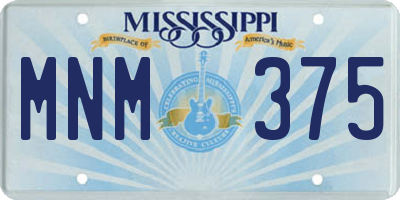 MS license plate MNM375