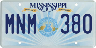 MS license plate MNM380