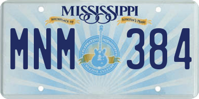 MS license plate MNM384