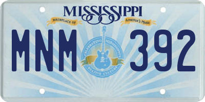 MS license plate MNM392