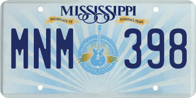 MS license plate MNM398