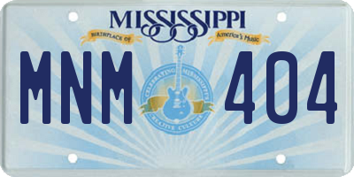 MS license plate MNM404