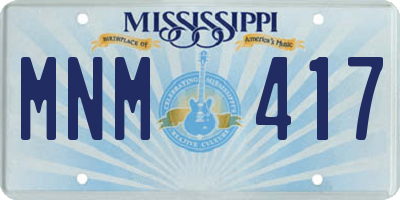 MS license plate MNM417