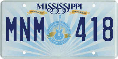 MS license plate MNM418