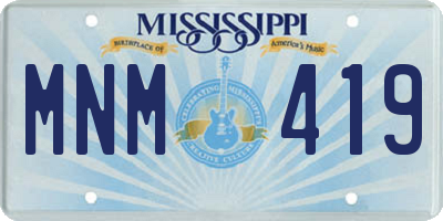 MS license plate MNM419