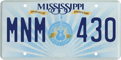 MS license plate MNM430