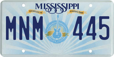 MS license plate MNM445