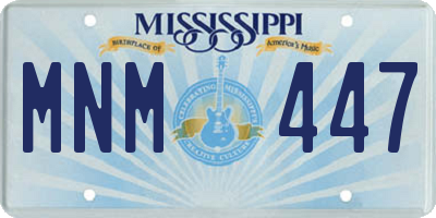 MS license plate MNM447