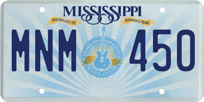 MS license plate MNM450