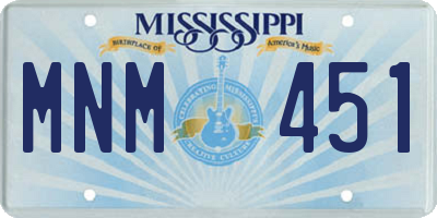 MS license plate MNM451