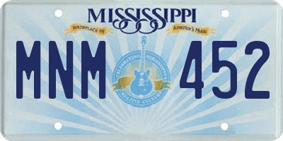 MS license plate MNM452