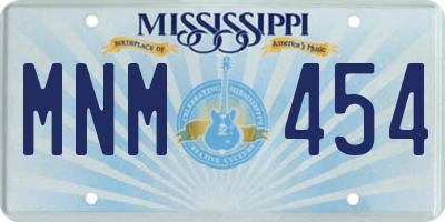 MS license plate MNM454