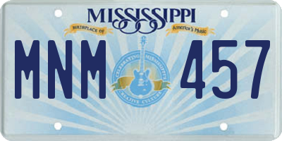 MS license plate MNM457