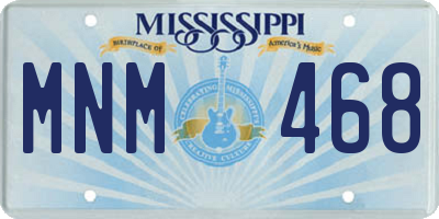 MS license plate MNM468
