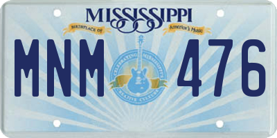 MS license plate MNM476