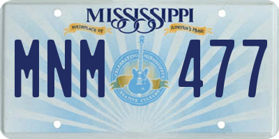 MS license plate MNM477