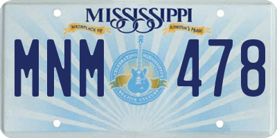 MS license plate MNM478