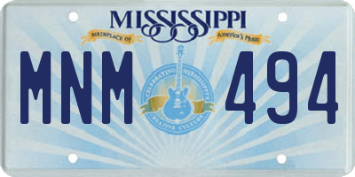 MS license plate MNM494