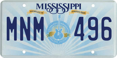 MS license plate MNM496