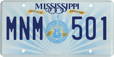 MS license plate MNM501