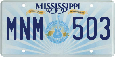 MS license plate MNM503
