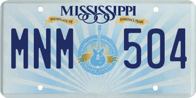 MS license plate MNM504