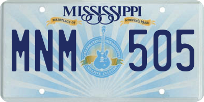 MS license plate MNM505