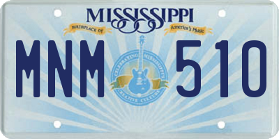 MS license plate MNM510