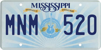 MS license plate MNM520