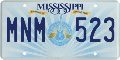 MS license plate MNM523
