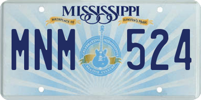 MS license plate MNM524