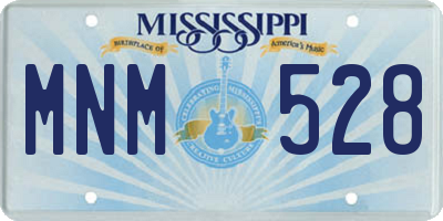 MS license plate MNM528