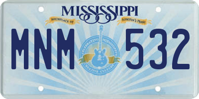 MS license plate MNM532